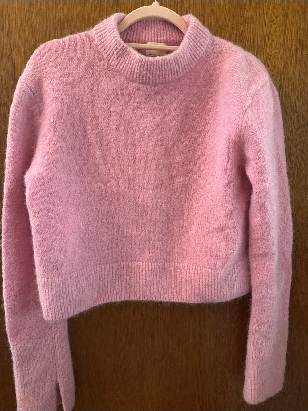 H&M Pink Crewneck Mohair Blend Knit Sweater